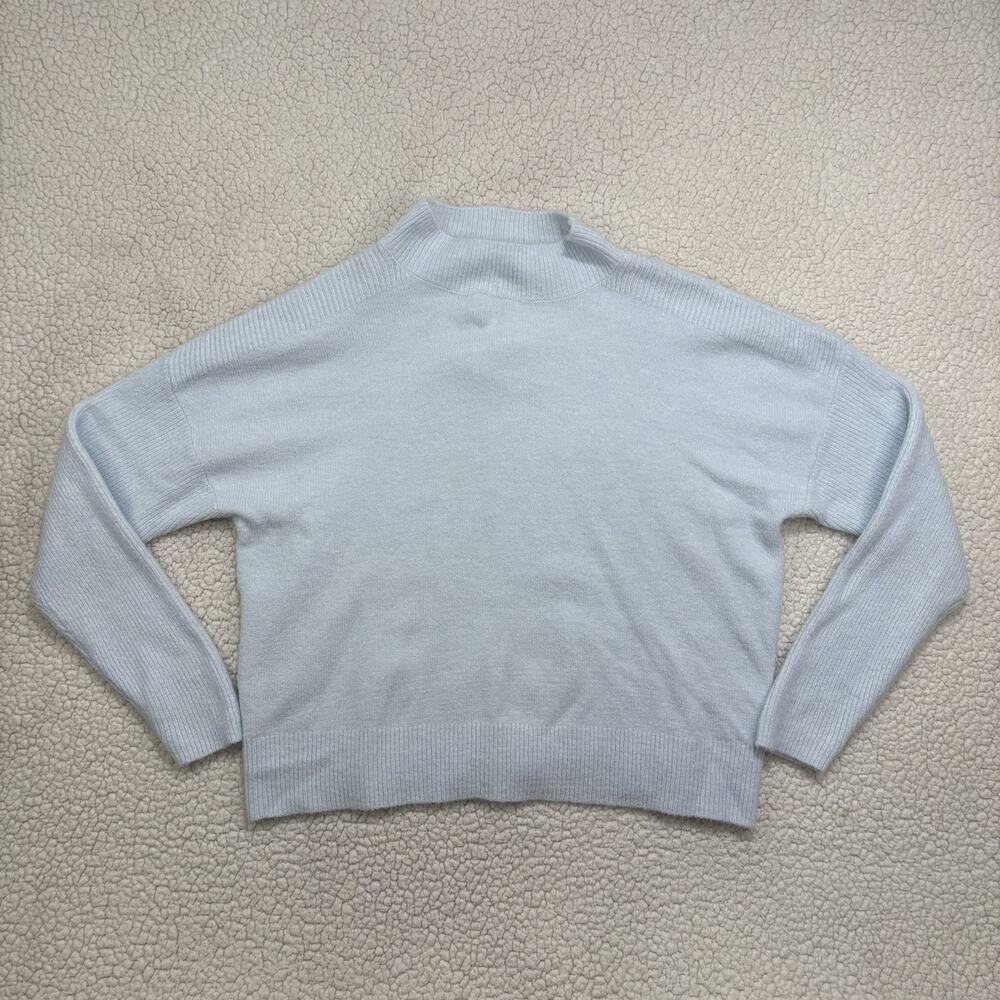 Talbots Sweater‎ Womens Size Large Coastal Light Blue Knit Mock Neck Cropped
